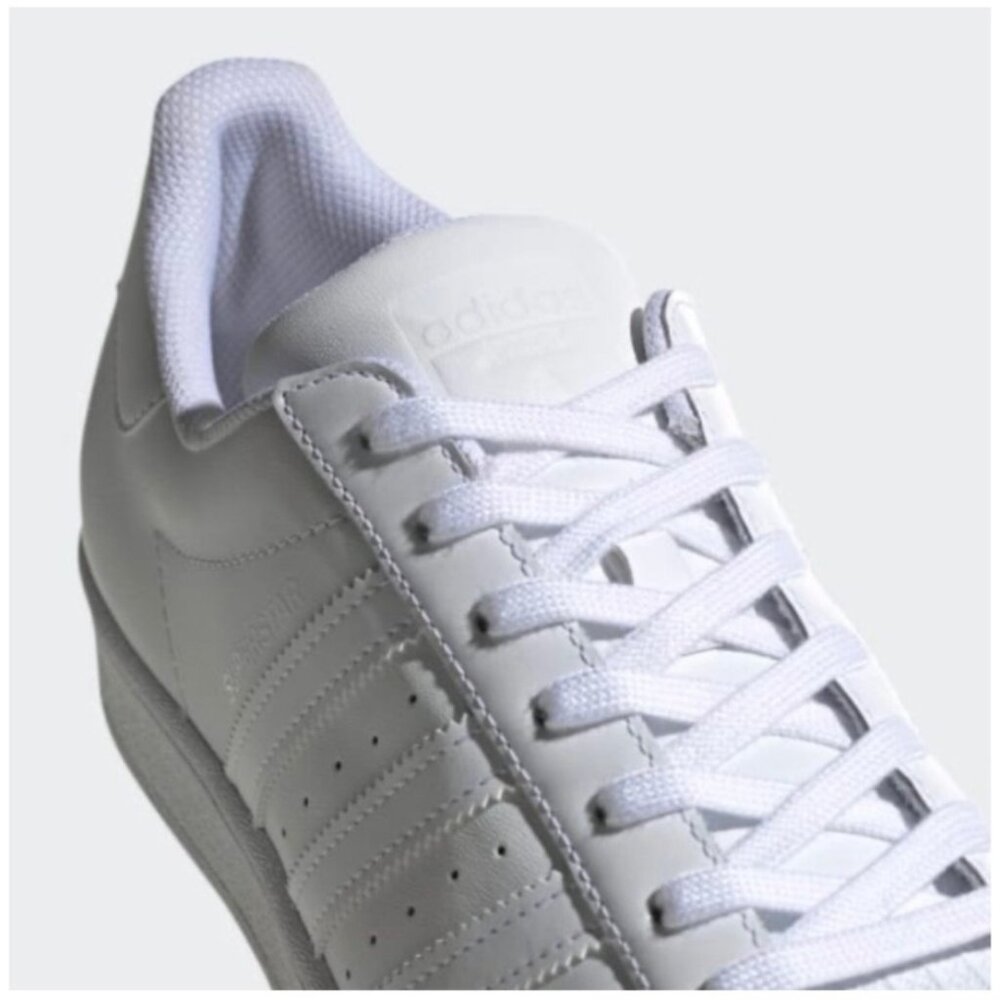 Adidas Superstar White Leather Unixes Sneaker Men's Size 6.5 Women 8 - Picture 7 of 14